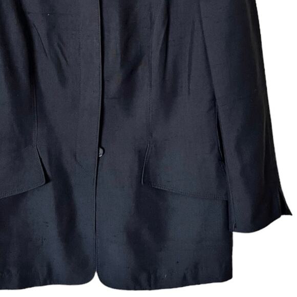 RENA LANGE Blazer Black Jacket Button Down Long Sleeves Collared Pockets EUC - Picture 8 of 11